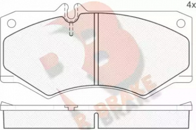 R BRAKE rb0405 -  Комплект тормозных колодок, дисковый тормоз